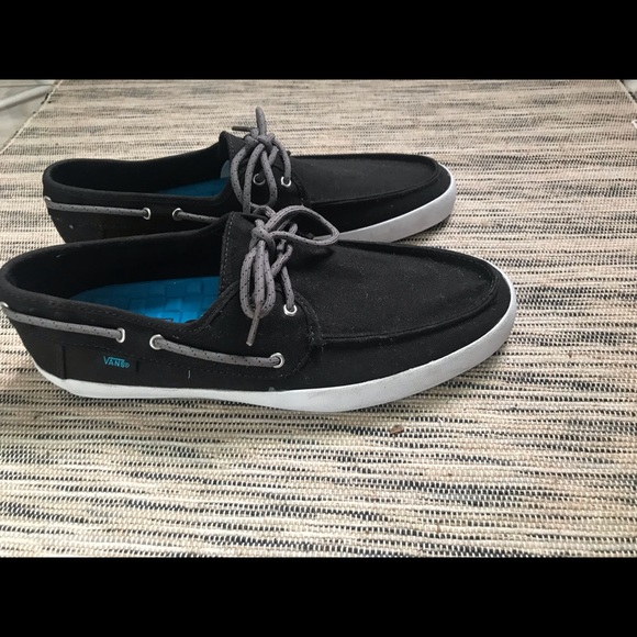 vans boat shoes blue